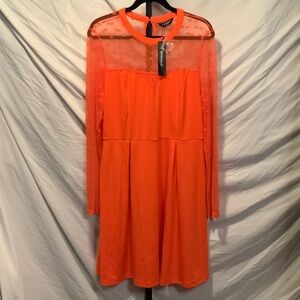 🌺NWT Allegra K Vibrant Orange Long Sleeve Dress (Bundle price, BIN3)